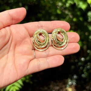 18K Gold Plated Stainless Steel Vintage Style Earrings